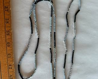 Gray Black and Silver Long Necklace $4.00