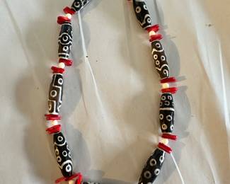 Red Black and White Necklace $6.00