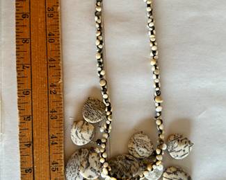 Cream and Black Stone Necklace $10.00