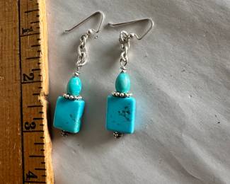 Blue Stone Dangle Earrings $5.00