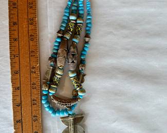 Teal and Metal Necklace $8.00