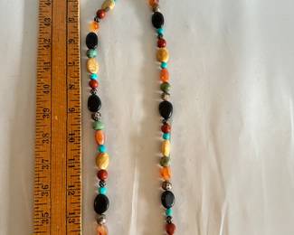 Single Strand Multi Color Stone Necklace $8.00