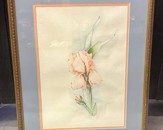 Framed Lilly Water Color