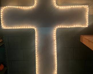 Lighted Wooden Cross