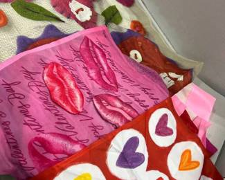 Valentines Day flags and place mats