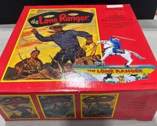 Vintage collectible wind up tin toy the Lone Ranger