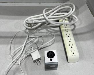 Wyze can v2 inside security camera with cord and extension cord/surge protector
