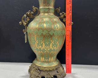 Green and gold vase 17inches