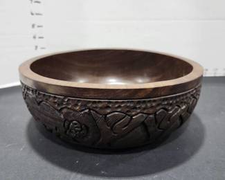 African wood carved bowl