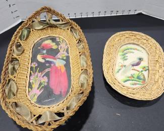 Mexican feathercraft bird trays set of 2