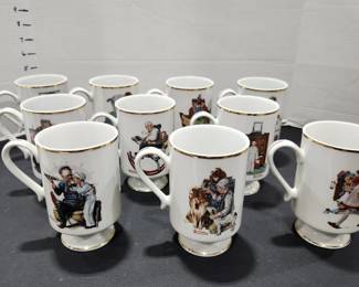 Danbury Mint Norman Rockwell porcelain mugs set of 10