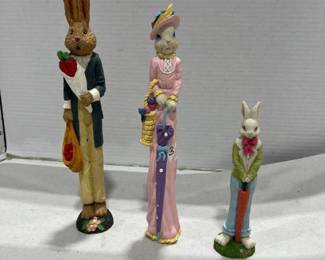 Easter decor tall bunny figurines
