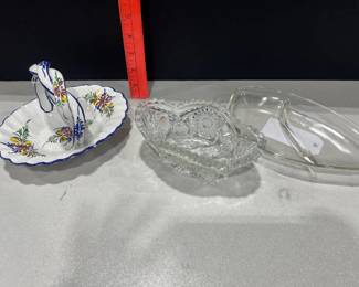 Glass, crystal, and china dishes