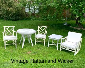 Vintage rattan and wicker furniture