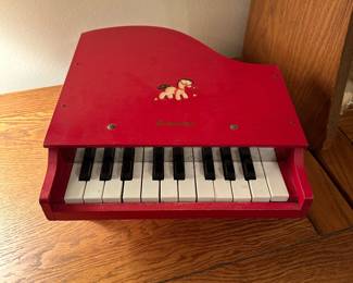 Red SCHOENHUT Petite TOY Grand Piano