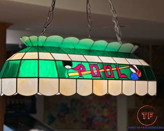 Vintage Stained Glass POOL Light Fixture