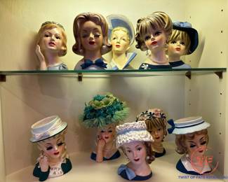 Large Collection of Vintage Head Vases