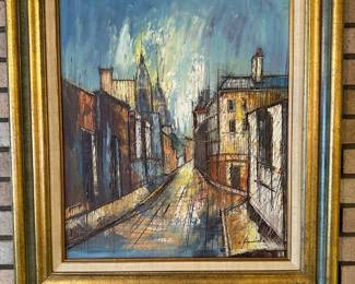 Oil on Canvas Street Scene Signed C. FRANCISCO