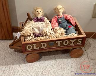 Vintage Wood OLD TOYS Wagon