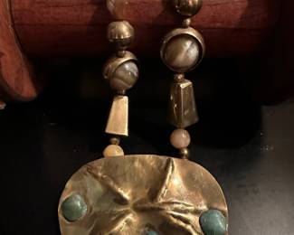 Brass and Gemstone Necklace