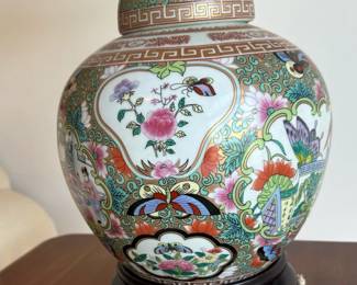 Chinese Decorated Ginger Jar Table Lamp