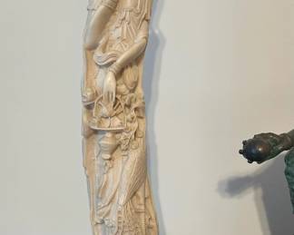 1960's Wax Mold Resin Statues of Qing Dynasty Emperor QIANLONG and Consort ULANARA