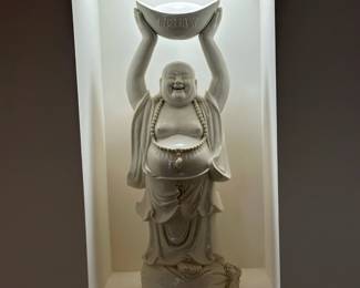Blanc De Chine Chinese Laughing Buddha 40" Statue