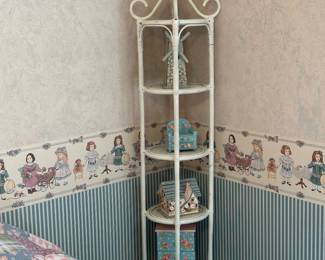 Wicker Etagere Stand