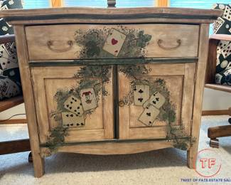 Antique Chest with Hand Painted Gaming Theme