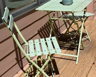 MCM Mint Green Folding Patio Set