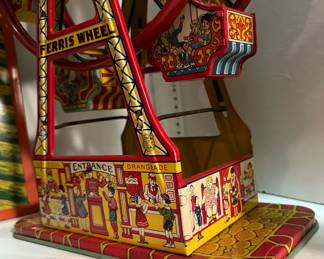 1930's J. CHEIN Windup HERCULES Tin Lithograph FERRIS WHEEL