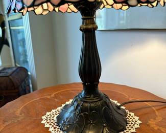 Vintage Tiffany Style-Stained Glass Table Lamp
