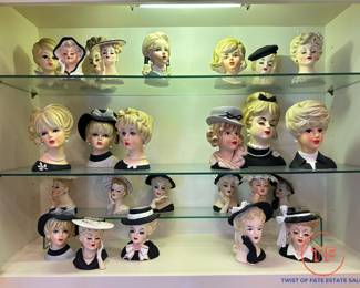 Large Collection of Vintage Head Vases