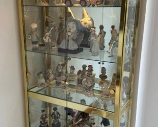 Vintage Hollywood Regency Style Brass Display Cabinet
