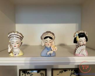 IRVING W RICE & CO Geisha Head Vases