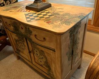 Antique Chest with Hand Painted Gaming Theme