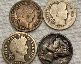 Barber and Mercury Dimes