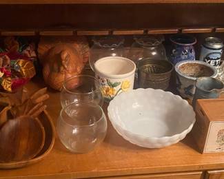 Assorted Glass and Pottery
