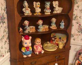 Corner Cabinet with Vintage Disney Planters