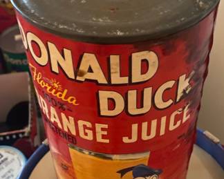 Vintage Donald Duck Paper Label Orange Juice Can