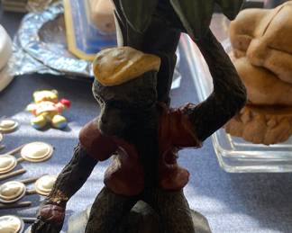 Cast Iron Monkey and Palm Tree