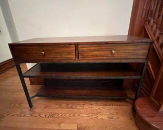 wood and metal console table or media console