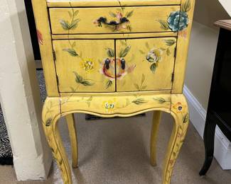 petite yellow French cabinet