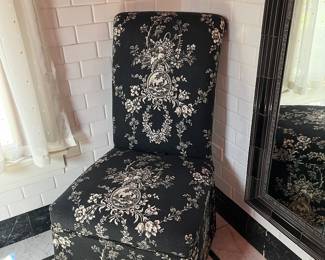 black and white toile parsons chair