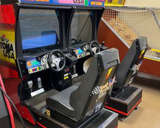 Vintage Daytona racing arcade game