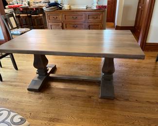 cerused wood trestle table 72x40