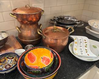 French and Tunisian copper cookware