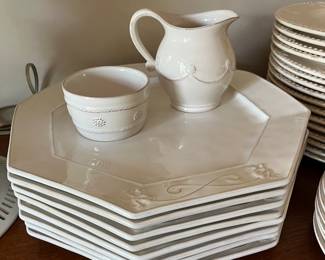 Juliska octagon plates + creamer/sugar