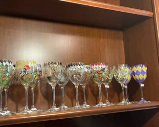 hand painted wine glasses