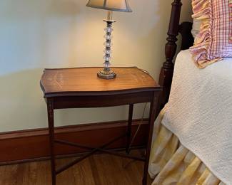 antique side table with hand painted accents